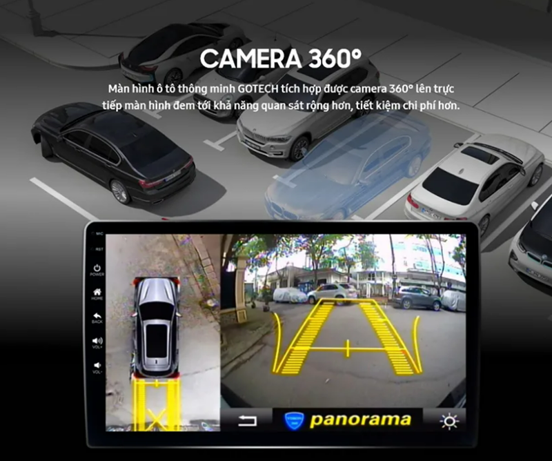 Camera 360 trên màn hình android ô tô
