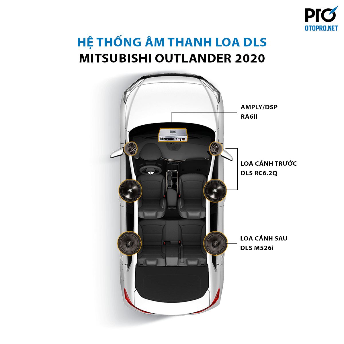 Độ loa Mitsubishi Outlander 2020 với hệ thống âm thanh loa DLS RC6.2Q