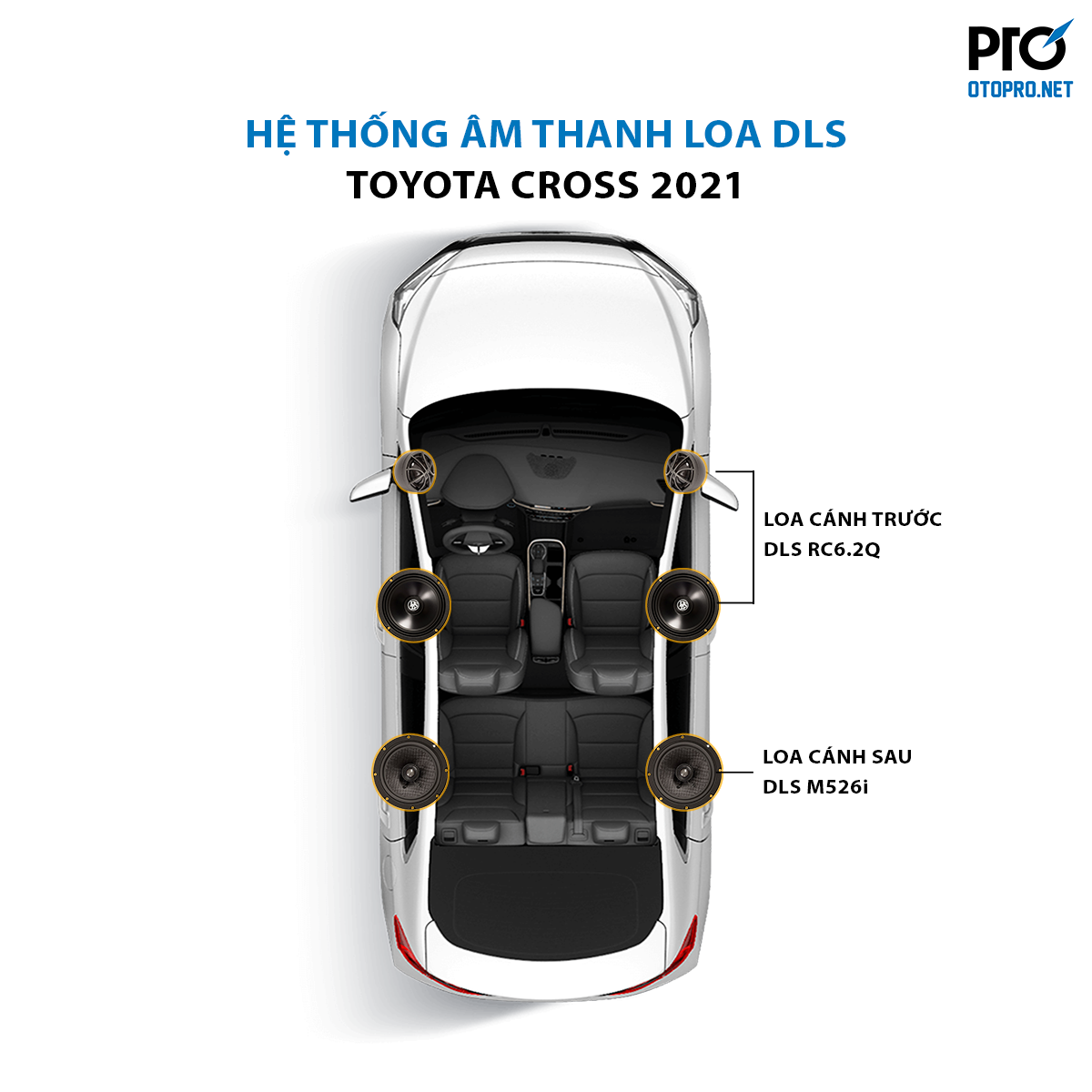 Độ loa Toyota Cross 2021 với cấu hình âm thanh loa DLS RC6.2Q