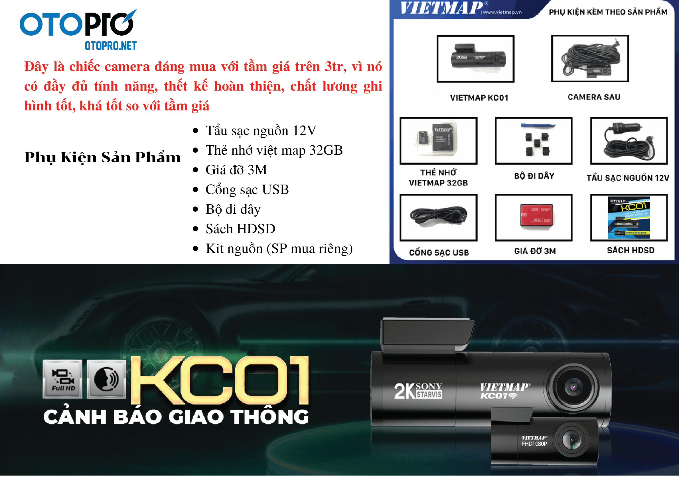 Camera hành trình VietMap KC01 Pro