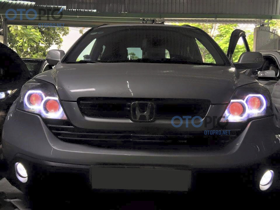Honda CR-V 2011 độ 2 bi xenon, angel eyes LED, mắt quỷ đỏ