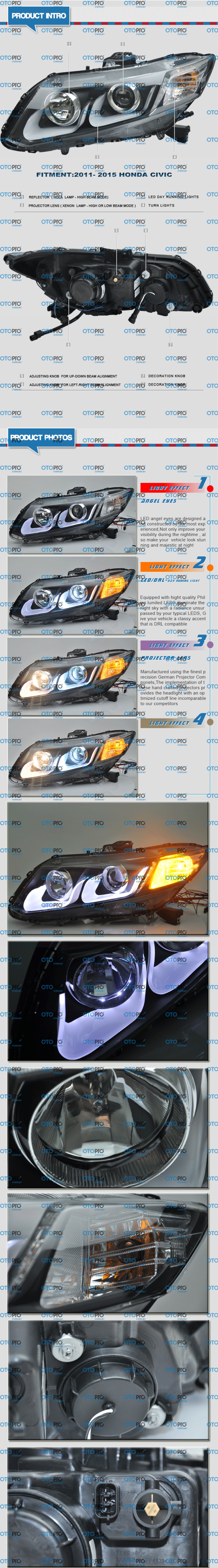 Đèn pha độ LED nguyên bộ cho xe Toyota Highlander 2012-2013