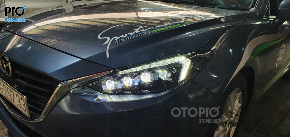 Độ đèn nguyên bộ Mazda 3 2016 với đèn pha và đèn hậu full led