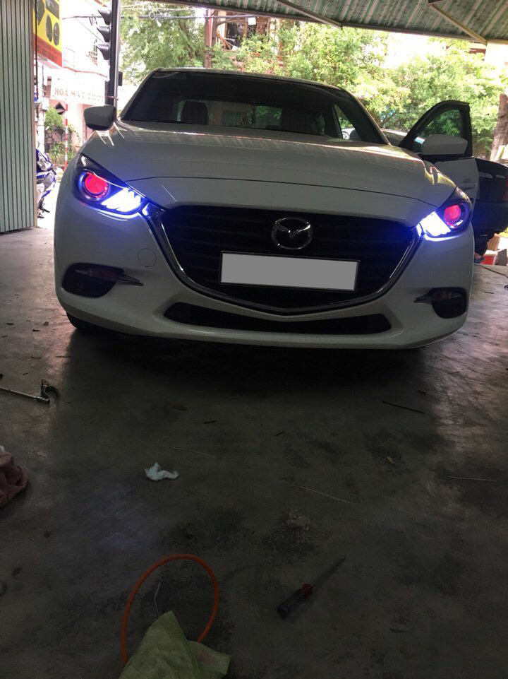 Độ đèn pha Mazda 3 2017 Facelift mẫu Mustang
