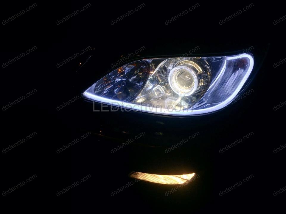 Độ đèn bi xenon, angel eyes LED BMW, mí khối xe Camry 2006