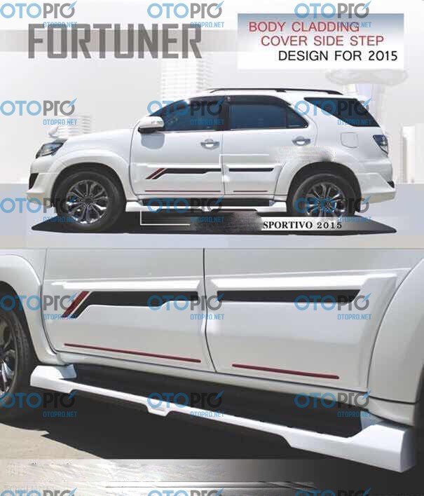 Ốp thân xe và ốp bậc cho Fortuner 2012-2015 mẫu Sportivo nhập khẩu Thái Lan