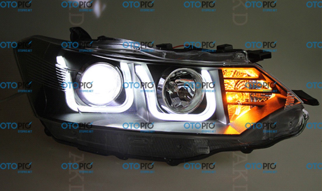 Đèn pha độ LED nguyên bộ cho Vios 2014 mẫu chữ U