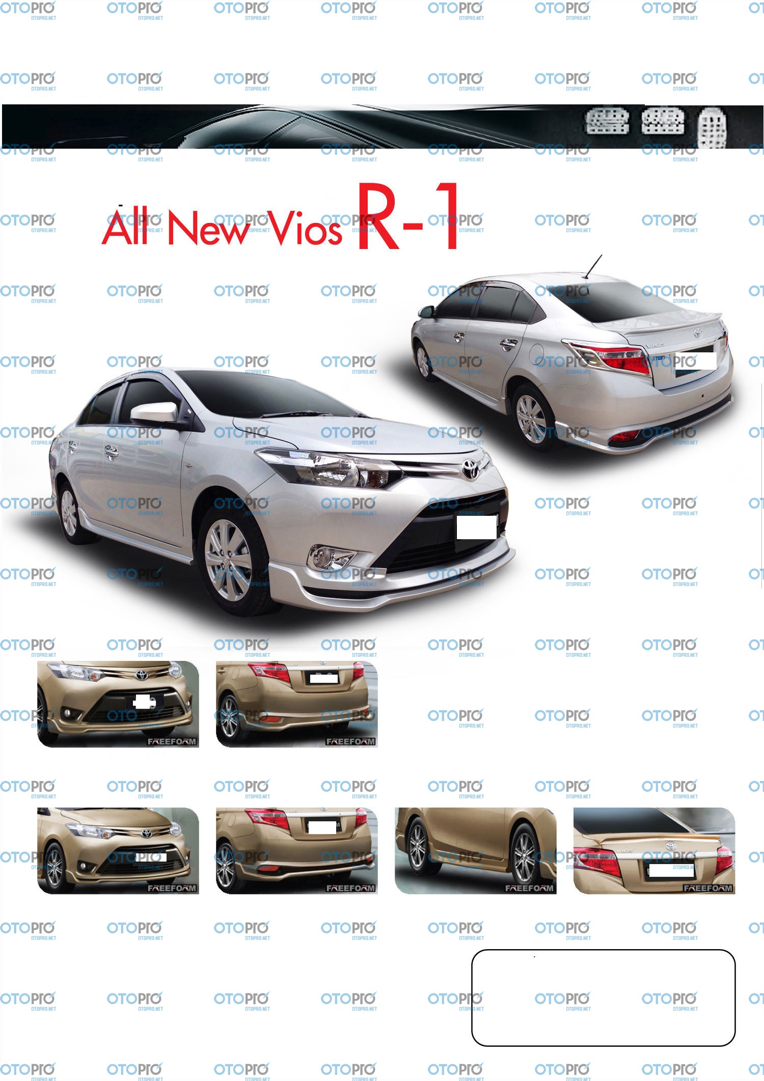 Bodylip cho Vios 2014-2016 mẫu R1 nhập khẩu Đài Loan